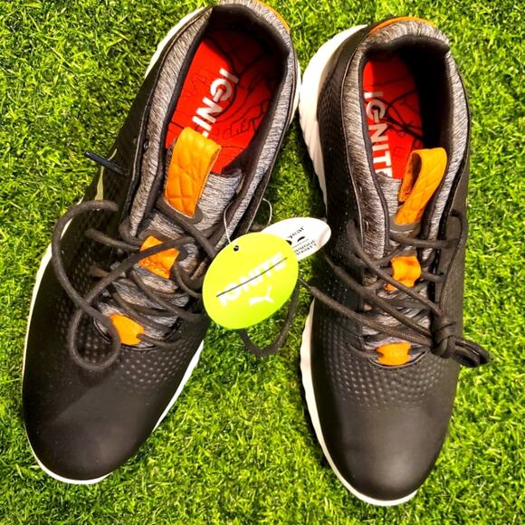 NWT Puma Ignite golf shoes snickers with orange spikes Sz 7C no box unisex - Picture 1 of 9